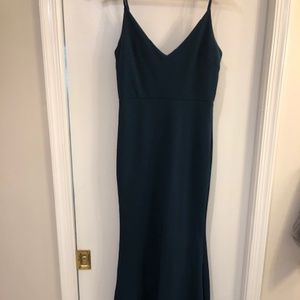 Teal green full-length maxi dress
